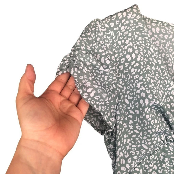 Princess Polly Sage Green Leopard Mini party Dress coquette girl girlhoodcore - Picture 8 of 15